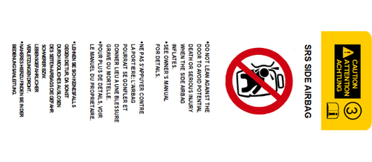 Airbag Warning Safety Label