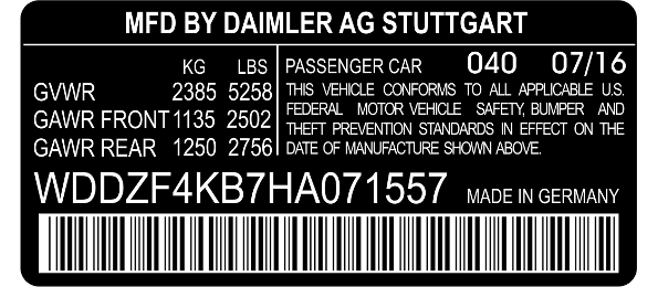 Vin Safety Label