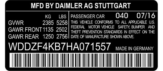 Vin Safety Label
