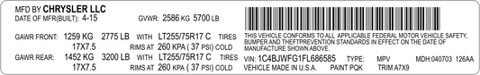 Vin Safety Label