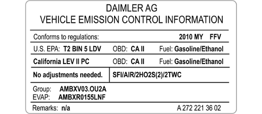 Emission Control Label
