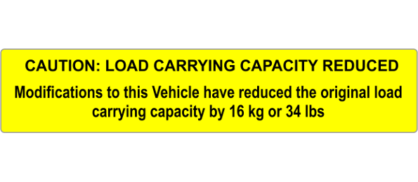 Load Carrying Capacity Reduced Safety Label