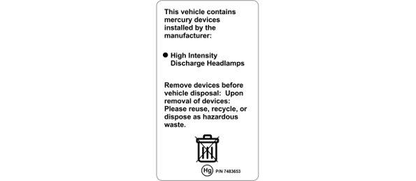 Mercury Warning Safety Label | Weather-Proof Warning Tag for Vehicles ...