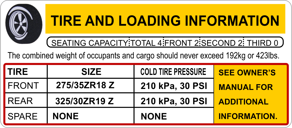 Tire & Load Safety Label
